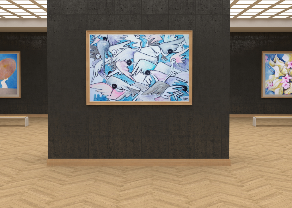 galleria-arte-michelangelo-del-brocco-mikala-opere-contemporanee-scultura-pittura-artista-quadro-moderno-tela-olio-acrilico-artista-italiano-quadro-opera-valore-collezione-collezionisti-aironi